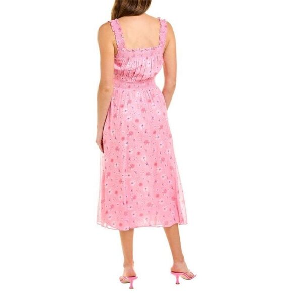 Love Shack Fancy Pasha Midi Dress Coral Blaze - Picture 2 of 6